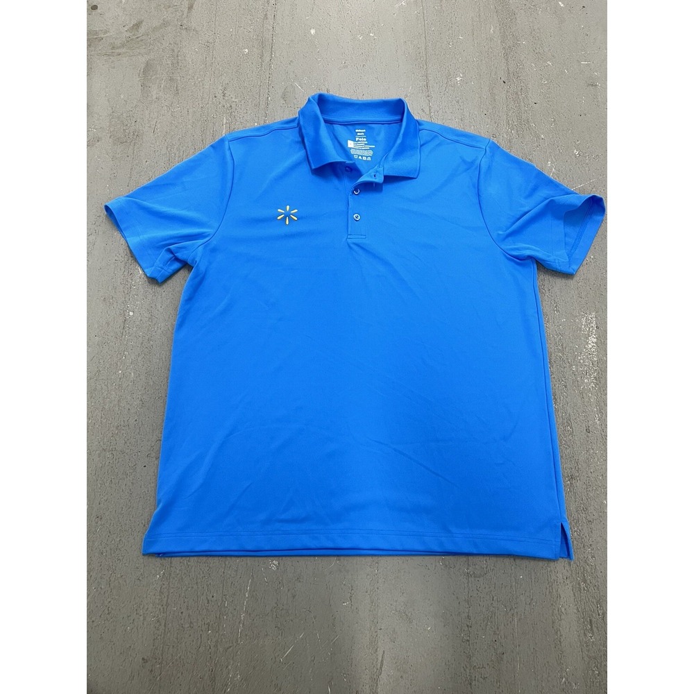 Walmart Polo Shirt Men's Large Blue Short Sleeve Employee Uniform Workwear